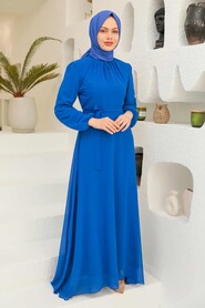 Sax Blue Hijab Dress 27922SX - 1