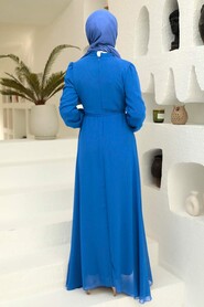 Sax Blue Hijab Dress 27922SX - 2