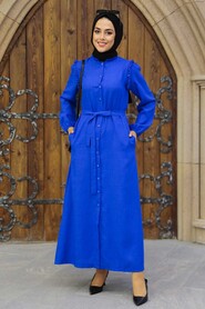 Sax Blue Hijab Dress 3436SX - 2