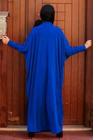 Sax Blue Hijab Dress 4995SX - 2