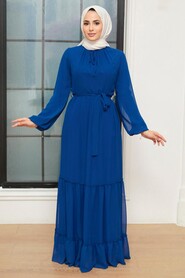 Sax Blue Hijab Dress 5726SX - 2