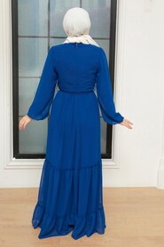 Sax Blue Hijab Dress 5726SX - 4