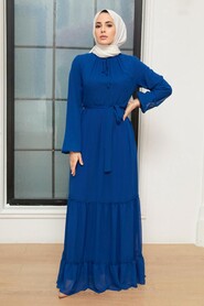 Sax Blue Hijab Dress 5726SX - 1