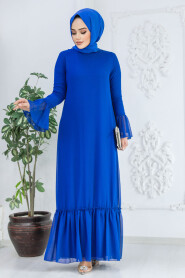 Sax Blue Hijab Dress 5729SX - 2