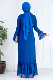 Sax Blue Hijab Dress 5729SX - 3