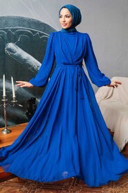 Sax Blue Hijab Dress 5796SX - 1