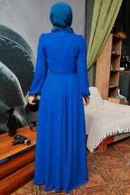 Sax Blue Hijab Dress 5796SX - 4