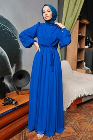 Sax Blue Hijab Dress 5796SX - 2