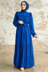 Sax Blue Hijab Dress 57970SX - 1