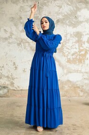 Sax Blue Hijab Dress 57970SX - 2