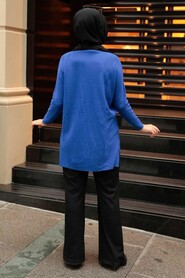 Sax Blue Hijab Knitwear Tunic 18120SX - 3