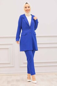 Sax Blue Hijab Suit Dress 5536SX - 1