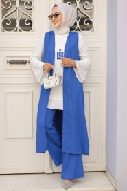 Sax Blue Hijab Triple Suit 52341SX - 1