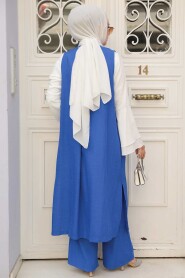 Sax Blue Hijab Triple Suit 52341SX - 3