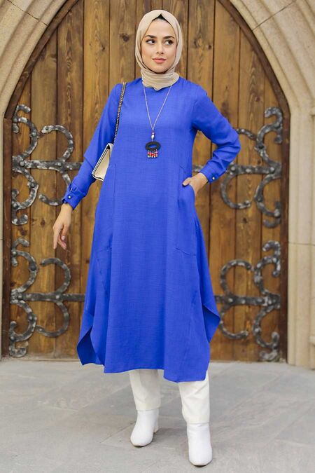 Sax Blue Hijab Tunic 24497SX - Neva-style.com