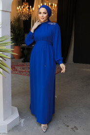 Sax Blue Modest Prom Dress 25681SX - 2