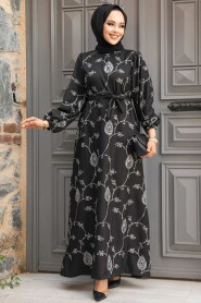 Silver Hijab Dress 30441GMS - 1