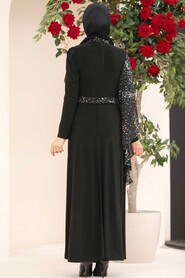  Silver Turkish Hijab Long Sleeve Dress 32520GMS - 3