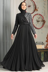  Elegant Silver Islamic Prom Dress 33130GMS - 1