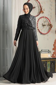  Elegant Silver Islamic Prom Dress 33130GMS - 2