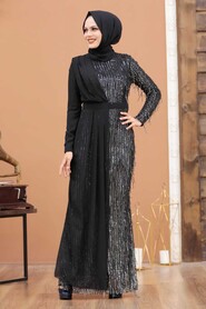  Luxorious Silver Islamic Wedding Dress 34291GMS - 2