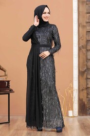 Luxorious Silver Islamic Wedding Dress 34291GMS - 1