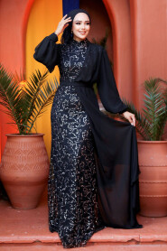  Elegant Silver Islamic Clothing Prom Dress 5516GMS - 2