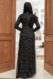  Plus Size Silver Hijab Evening Dress 56180GMS - 2