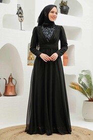  Plus Size Silver Modest Islamic Clothing Wedding Dress 56280GMS - 2