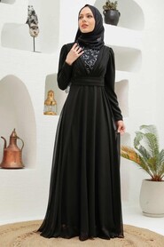  Plus Size Silver Modest Islamic Clothing Wedding Dress 56280GMS - 1