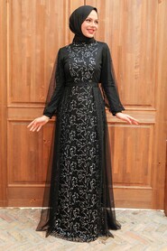  Long Sleeve Silver Modest Evening Gown 5632GMS - 2