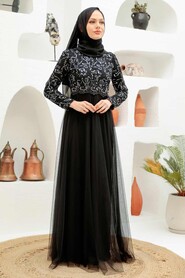  Plus Size Silver Hijab Engagement Dress 9160GMS - 1