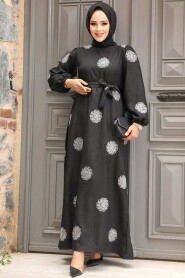 Silver Modest Maxi Dress 30442GMS - 1