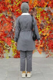 Smoke Color Hijab Double Suit 22144FU - 3