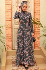 Smoke Color Hijab Dress 279033FU - 1