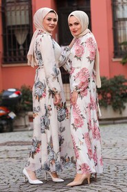 Smoke Color Hijab Dress 28907FU - 2