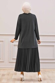 Smoke Color Hijab Dual Suit Dress 41241FU - 2