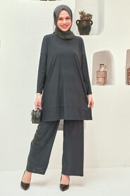 Smoke Color Hijab Dual Suit Dress 50150FU - 1