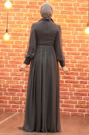  Plus Size Smoke Color Islamic Wedding Gown 5478FU - 3
