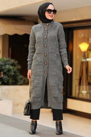 Smoke Color Hijab Knitwear Cardigan 5372FU - 1