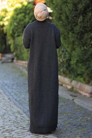 Smoke Color Hijab Knitwear Suit 15020FU - 2