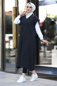 Smoke Color Hijab Sweater 10111FU - 1