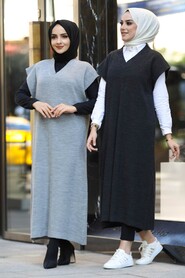 Smoke Color Hijab Sweater 10111FU - 3