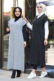 Smoke Color Hijab Sweater 10111FU - 2