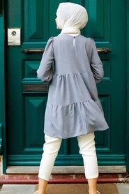 Smoke Color Hijab Tunic 31720FU - 2