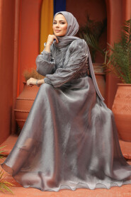Smoke Color Modest Gown 51921FU - 2
