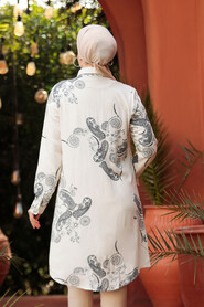 Smoke Color Modest Shirt 11667FU - 3