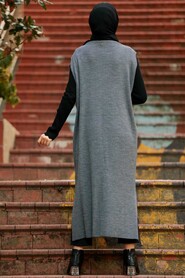 Smoked Color Hijab Knitwear Vest 3324FU - 2