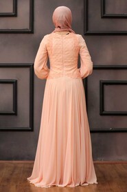  Modern Solmon Pink Islamic Bridesmaid Dress 4579SMN - 2