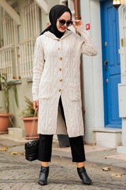 Stone Hijab Knitwear Cardigan 4011TAS - 3